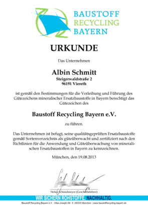 Gütezeichen Baustoff-Recycling Bayern e.V.